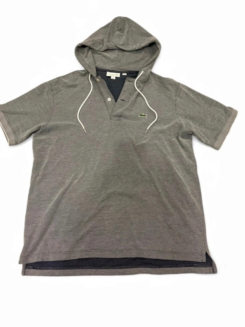 Lacoste Hooded Polo Gray Size Large